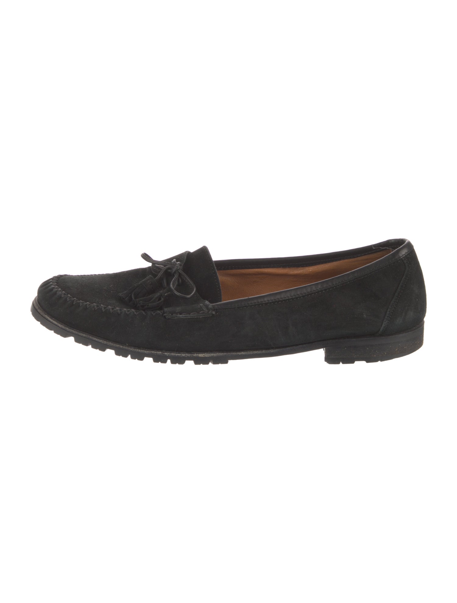 Salvatore Ferragamo Suede Tassel Accents Loafers
