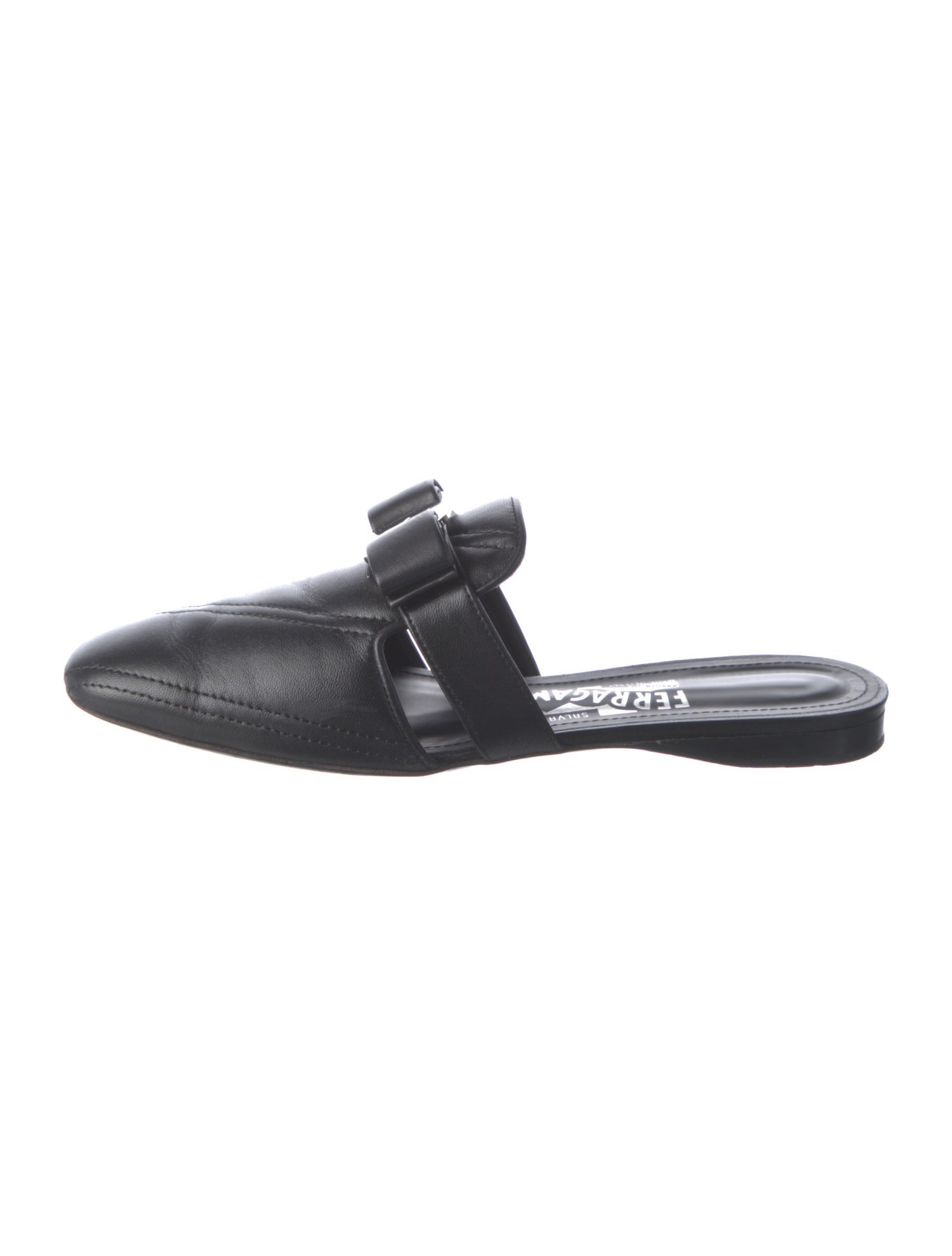 Salvatore Ferragamo Vara Bow Accent Leather Mules