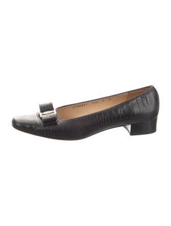 Salvatore Ferragamo Vara Bow Accent Leather Ballet Flats