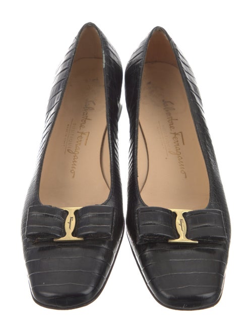 Salvatore Ferragamo Vara Bow Accent Leather Ballet Flats