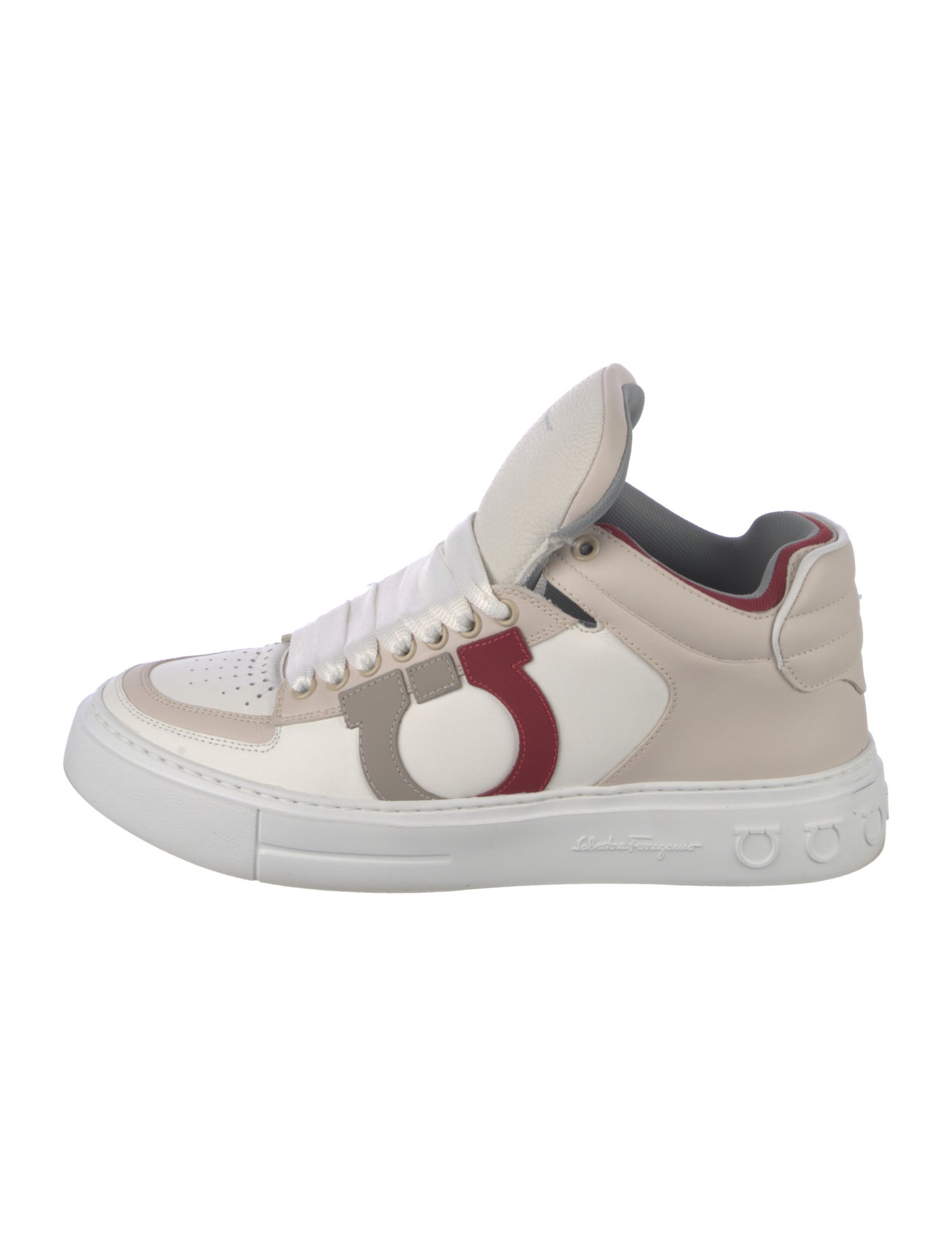 Salvatore Ferragamo Gancini Logo Leather Sneakers