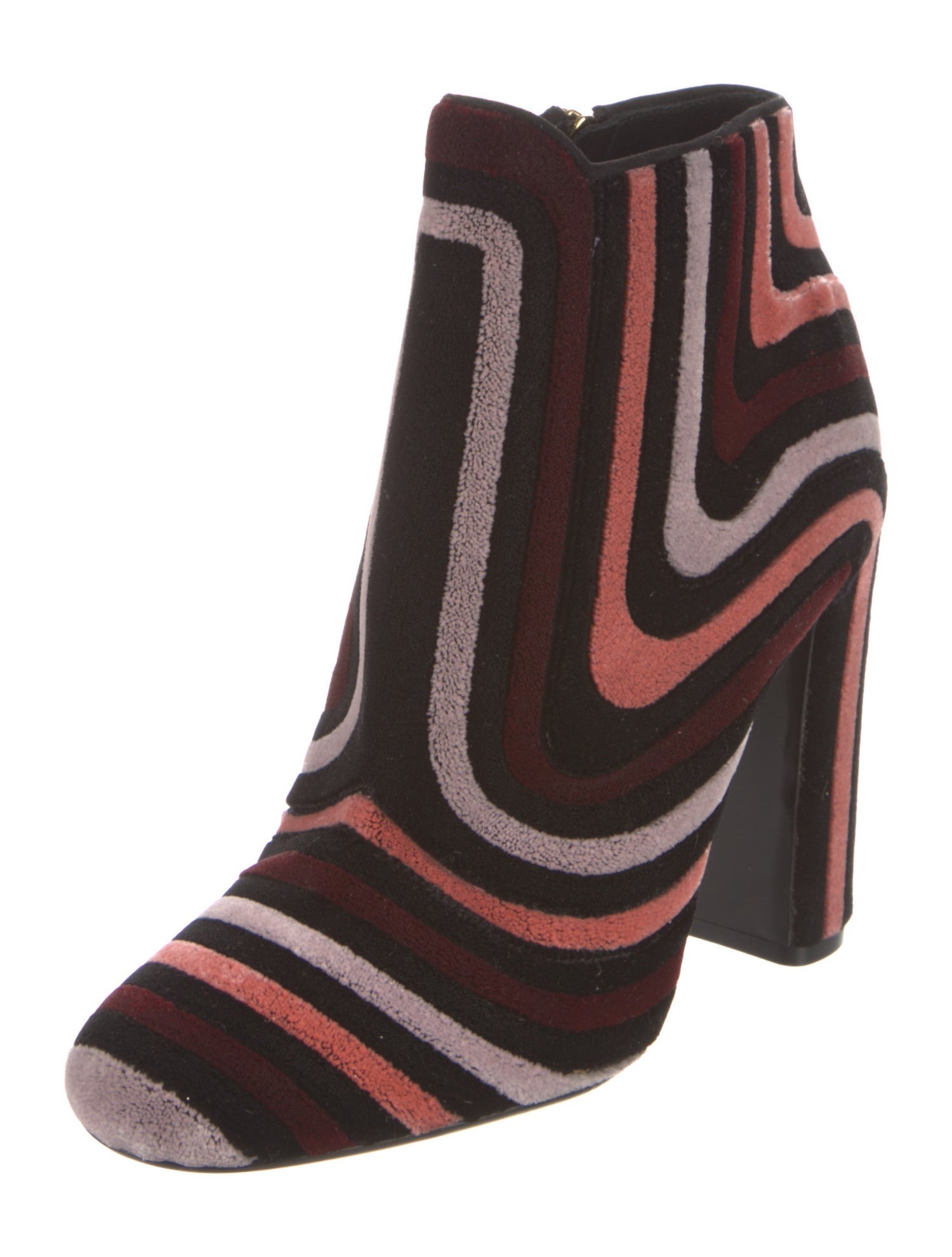 Salvatore Ferragamo Velvet Striped Boots