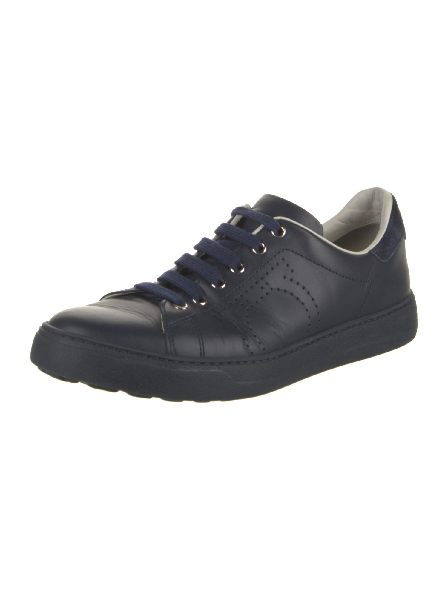 Salvatore Ferragamo Gancio Logo Leather Sneakers