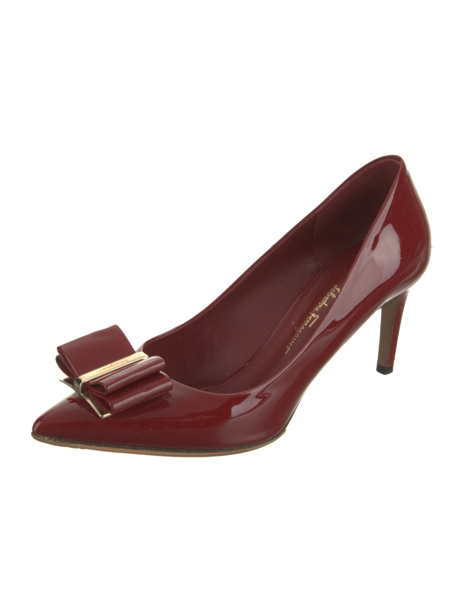 Salvatore Ferragamo Vara Bow Accent Patent Leather Pumps