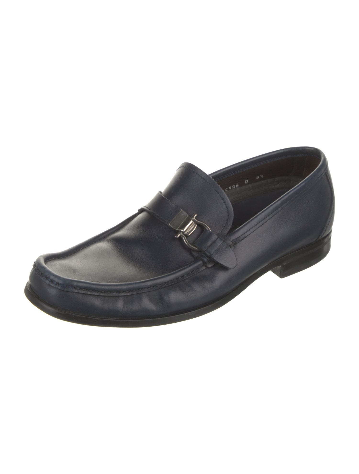 Salvatore Ferragamo Gancini Logo Leather Dress Loafers