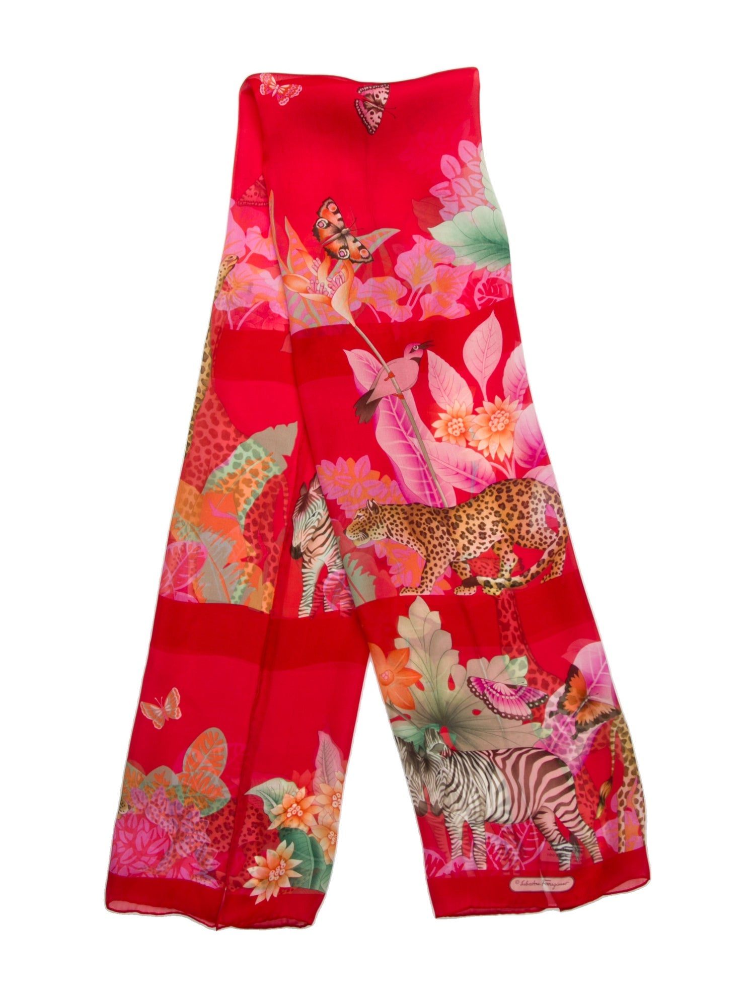 Salvatore Ferragamo Silk Floral Print Scarf