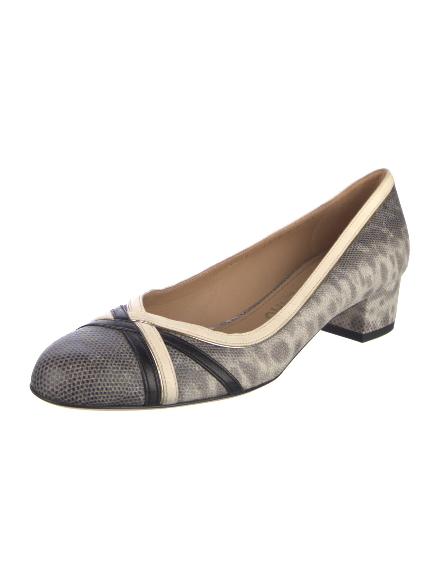 Salvatore Ferragamo Leather Animal Print Pumps