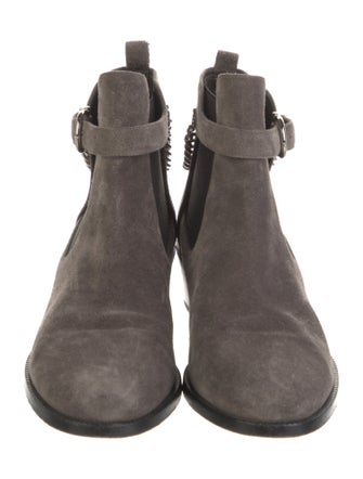 Salvatore Ferragamo Suede Chain-Link Accents Boots