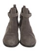 Salvatore Ferragamo Suede Chain-Link Accents Boots