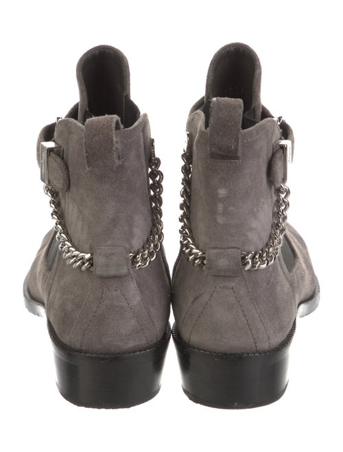 Salvatore Ferragamo Suede Chain-Link Accents Boots