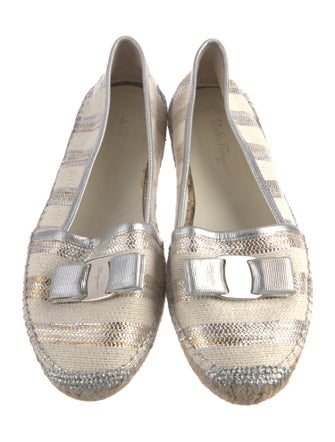 Salvatore Ferragamo Vara Bow Accent Canvas Espadrilles