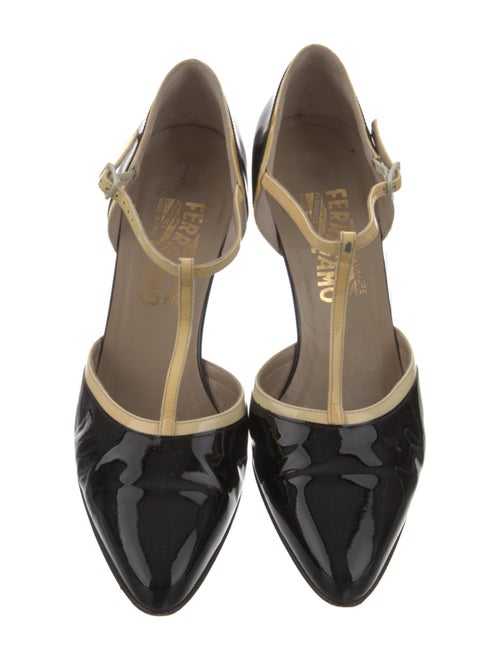 Salvatore Ferragamo Patent Leather T-Strap Pumps