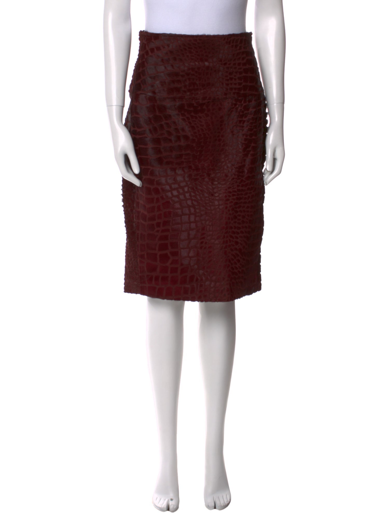 Salvatore Ferragamo Leather Knee-Length Skirt