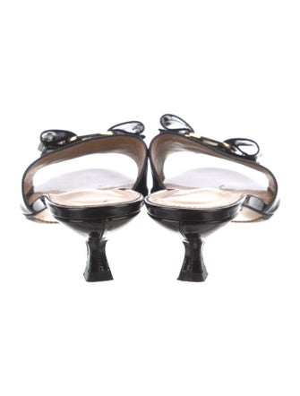 Salvatore Ferragamo Vara Bow Accent Patent Leather Slides