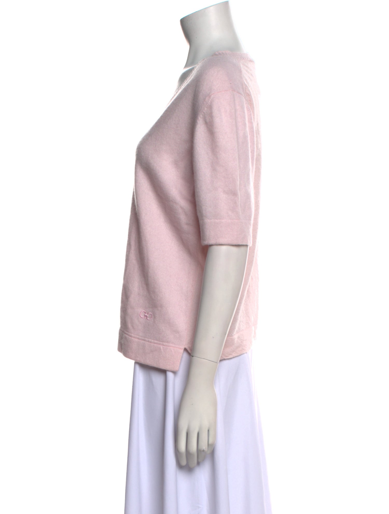 Salvatore Ferragamo Cashmere V-Neck T-Shirt