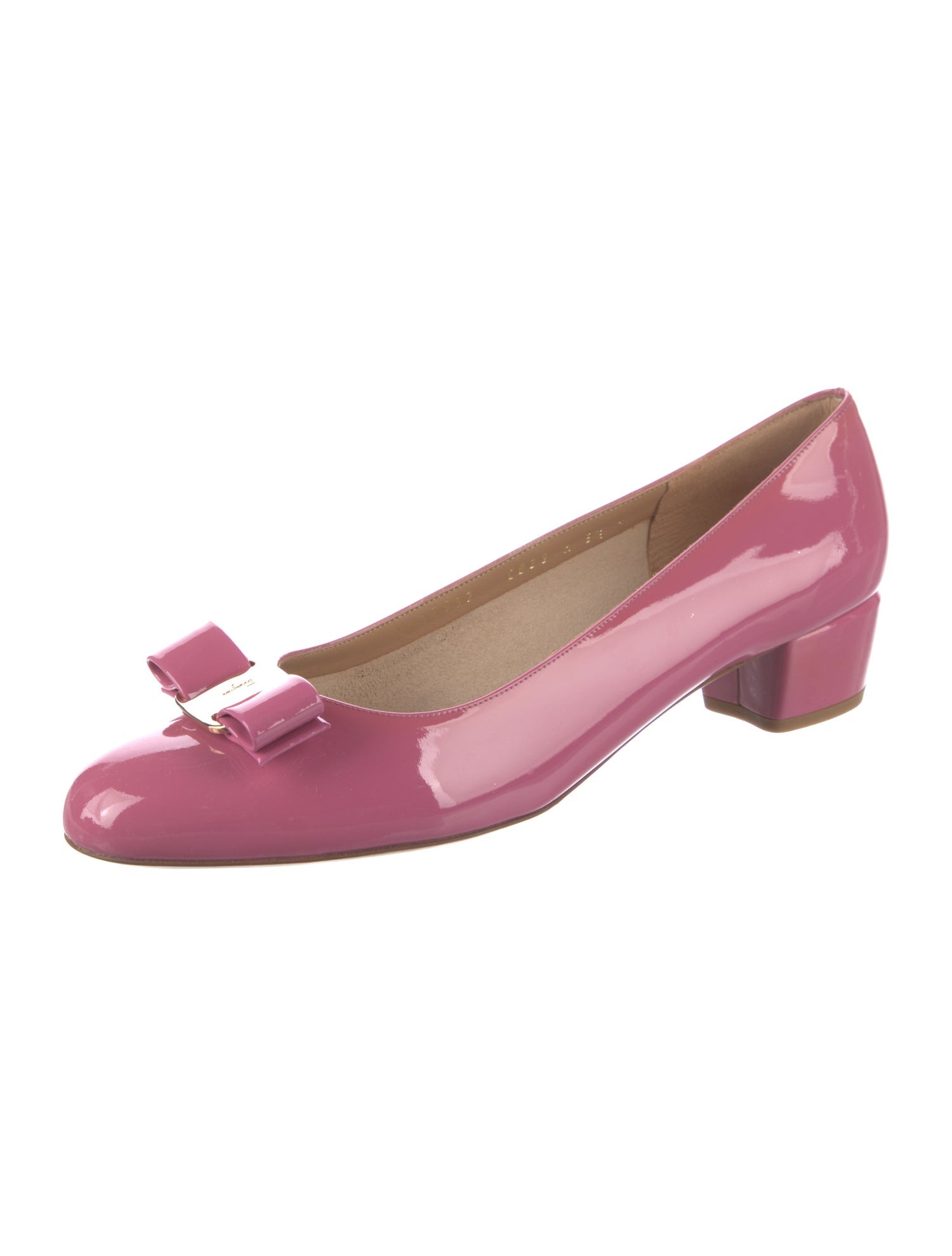 Salvatore Ferragamo Vara Bow Accent Patent Leather Flats