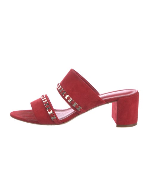 Salvatore Ferragamo Suede Chain-Link Accents Slides