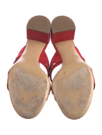 Salvatore Ferragamo Suede Chain-Link Accents Slides