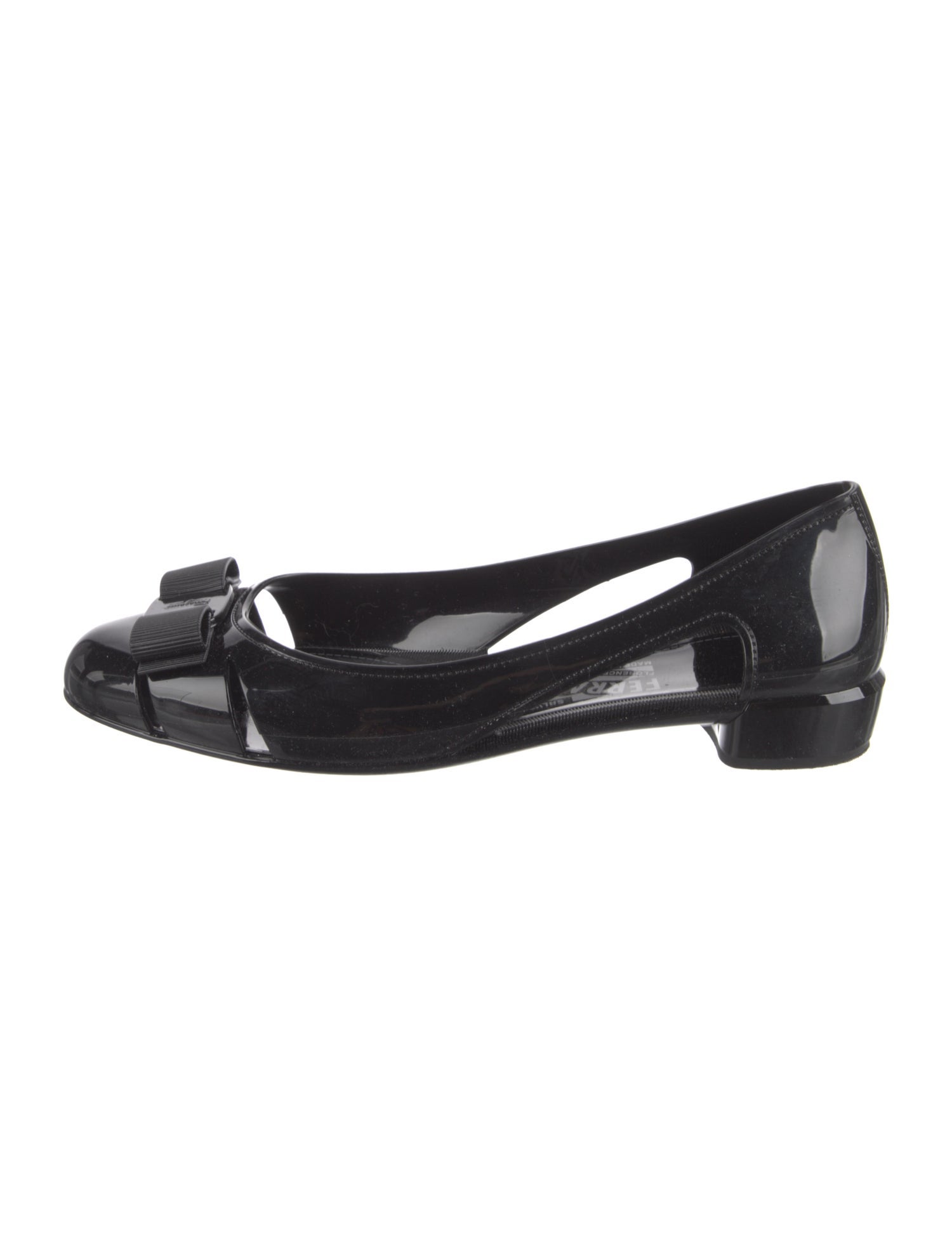 Salvatore Ferragamo Rubber Bow Accents Flats