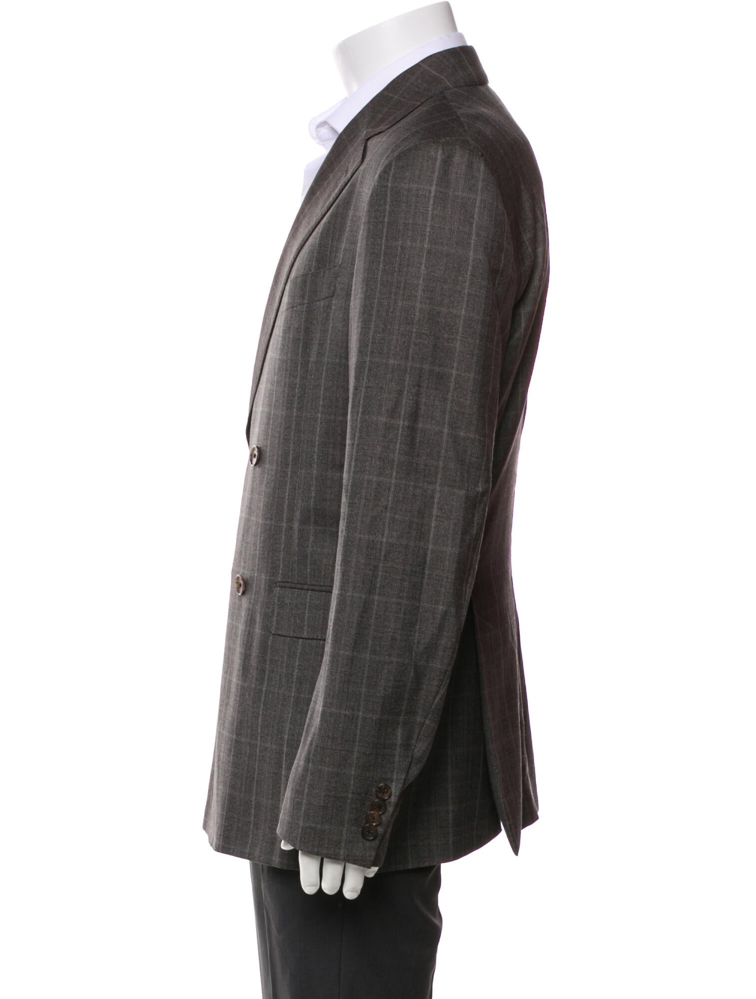 Salvatore Ferragamo Wool Plaid Print Blazer