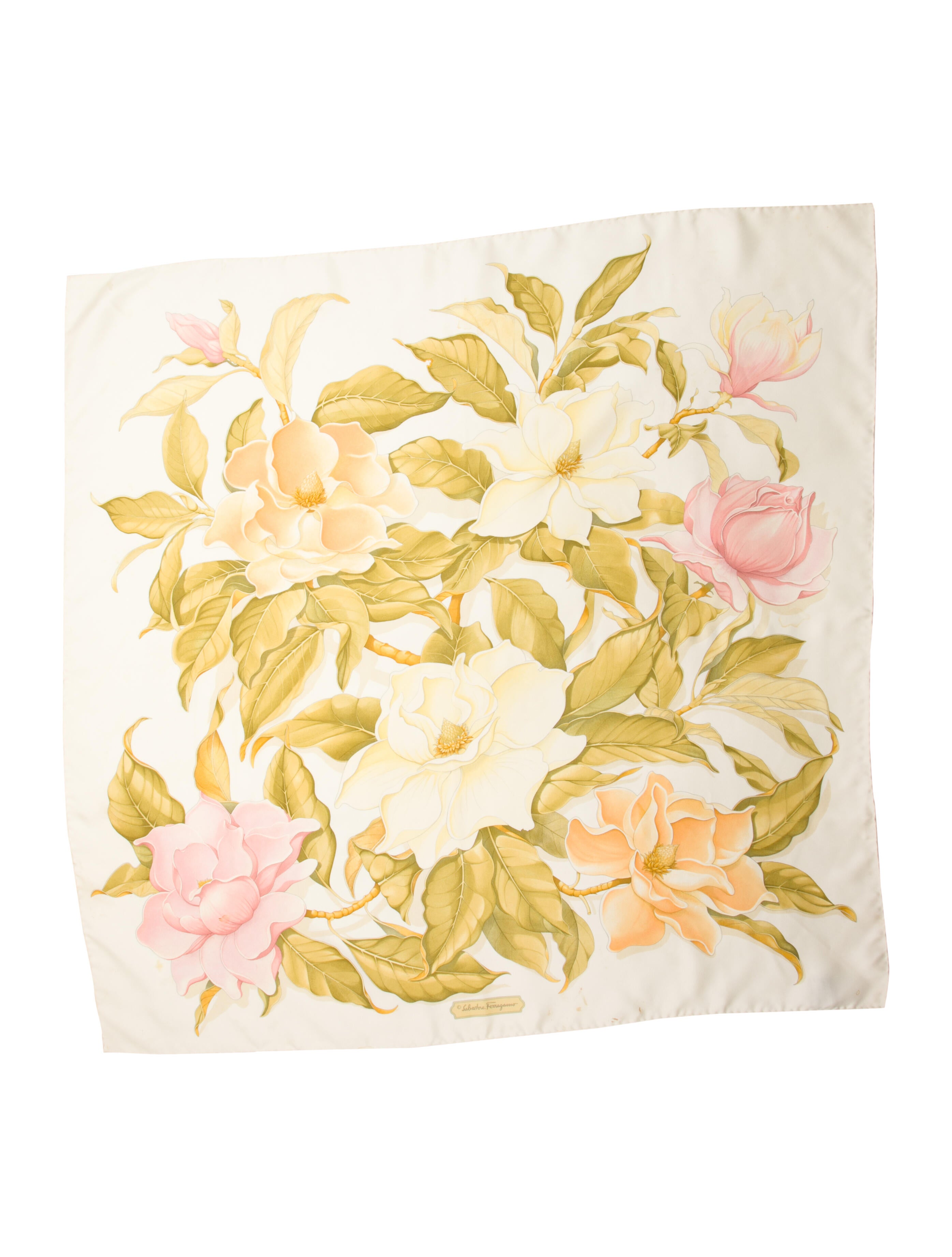 Salvatore Ferragamo Silk Floral Print Scarf w/ Tags