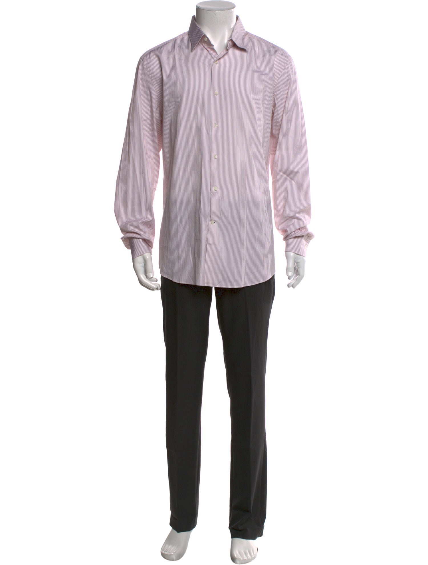 Salvatore Ferragamo Striped Long Sleeve Dress Shirt