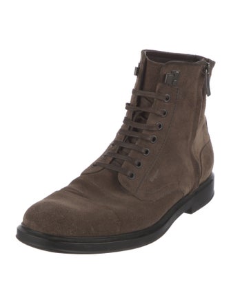 Salvatore Ferragamo Suede Lace-Up Boots