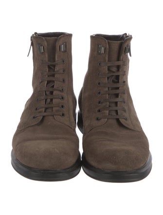 Salvatore Ferragamo Suede Lace-Up Boots