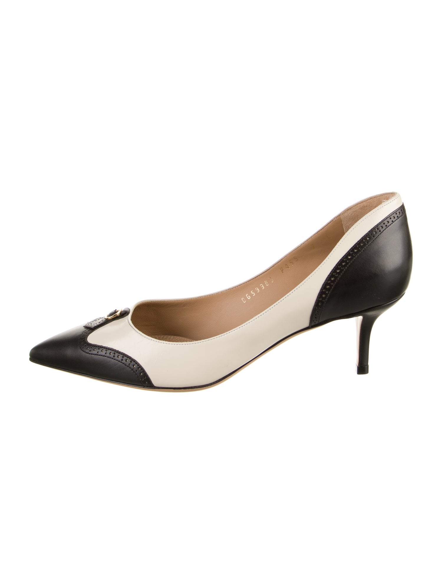 Salvatore Ferragamo Leather Colorblock Pattern Pumps