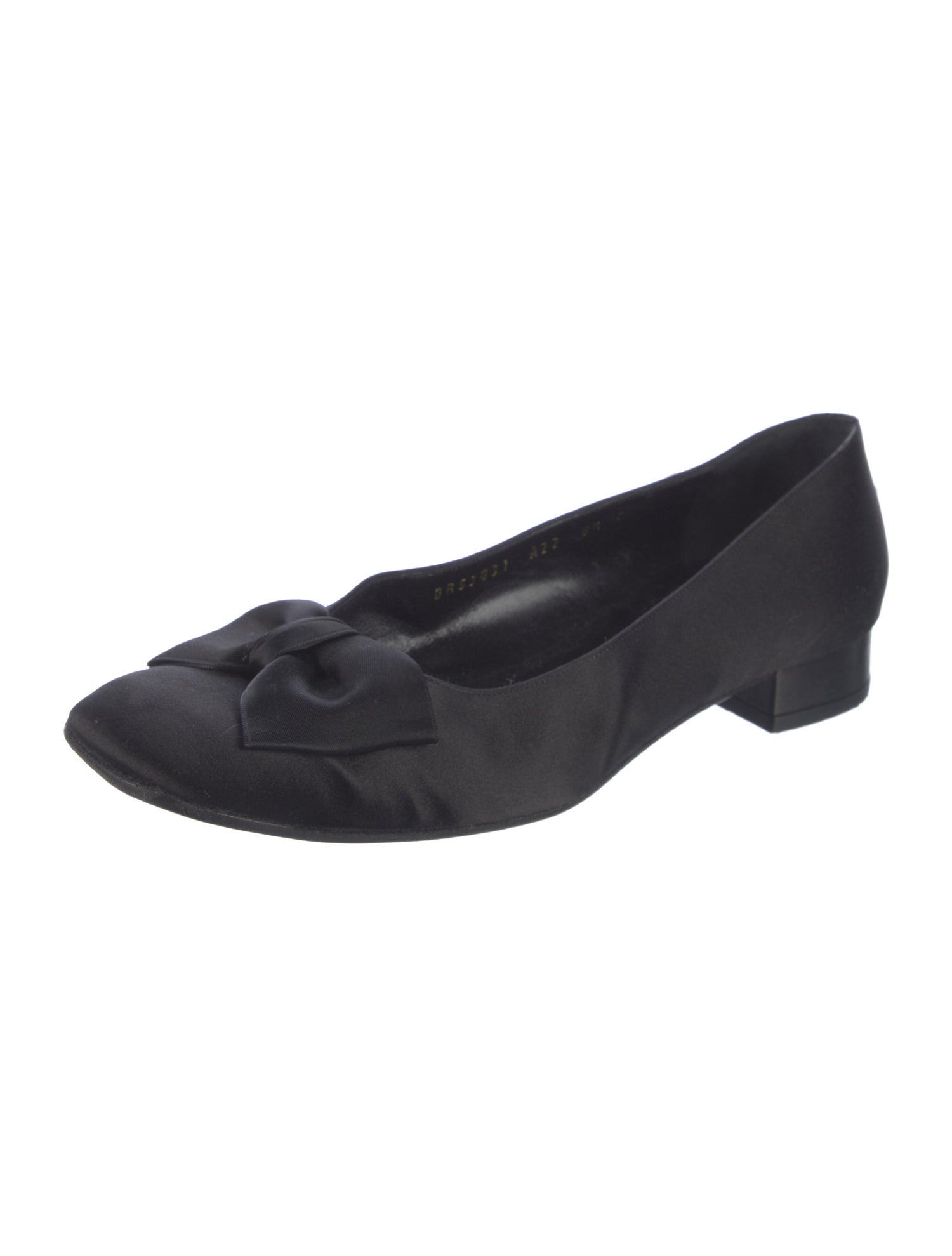 Salvatore Ferragamo Satin Bow Accents Flats