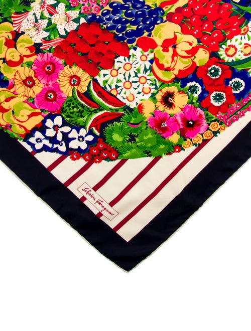 Salvatore Ferragamo Silk Floral Print Scarf