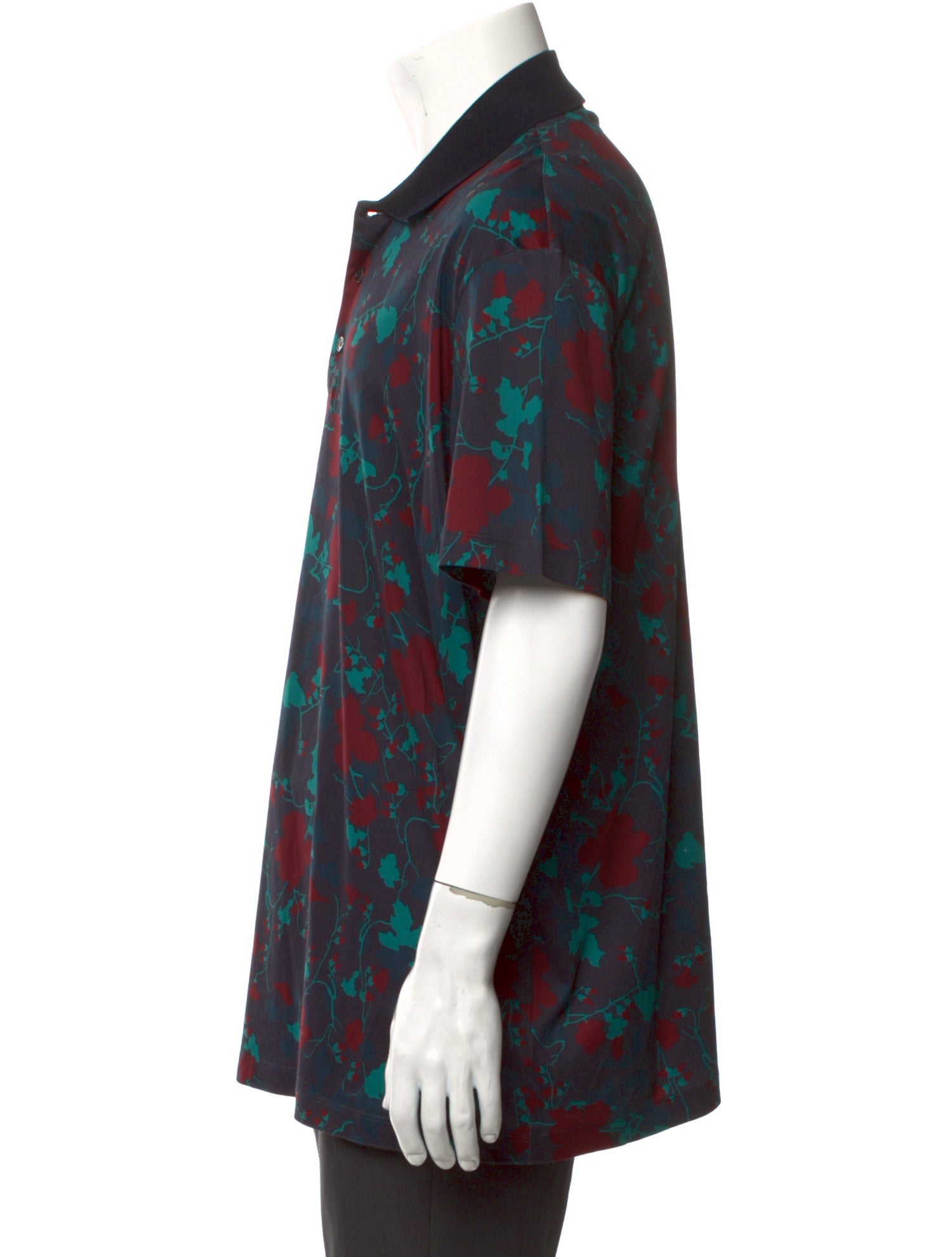 Salvatore Ferragamo Floral Print Collar Polo Shirt