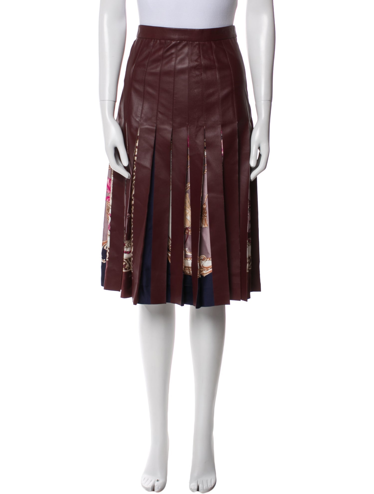 Salvatore Ferragamo Leather Knee-Length Skirt