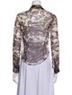 Salvatore Ferragamo Printed Long Sleeve Button-Up Top