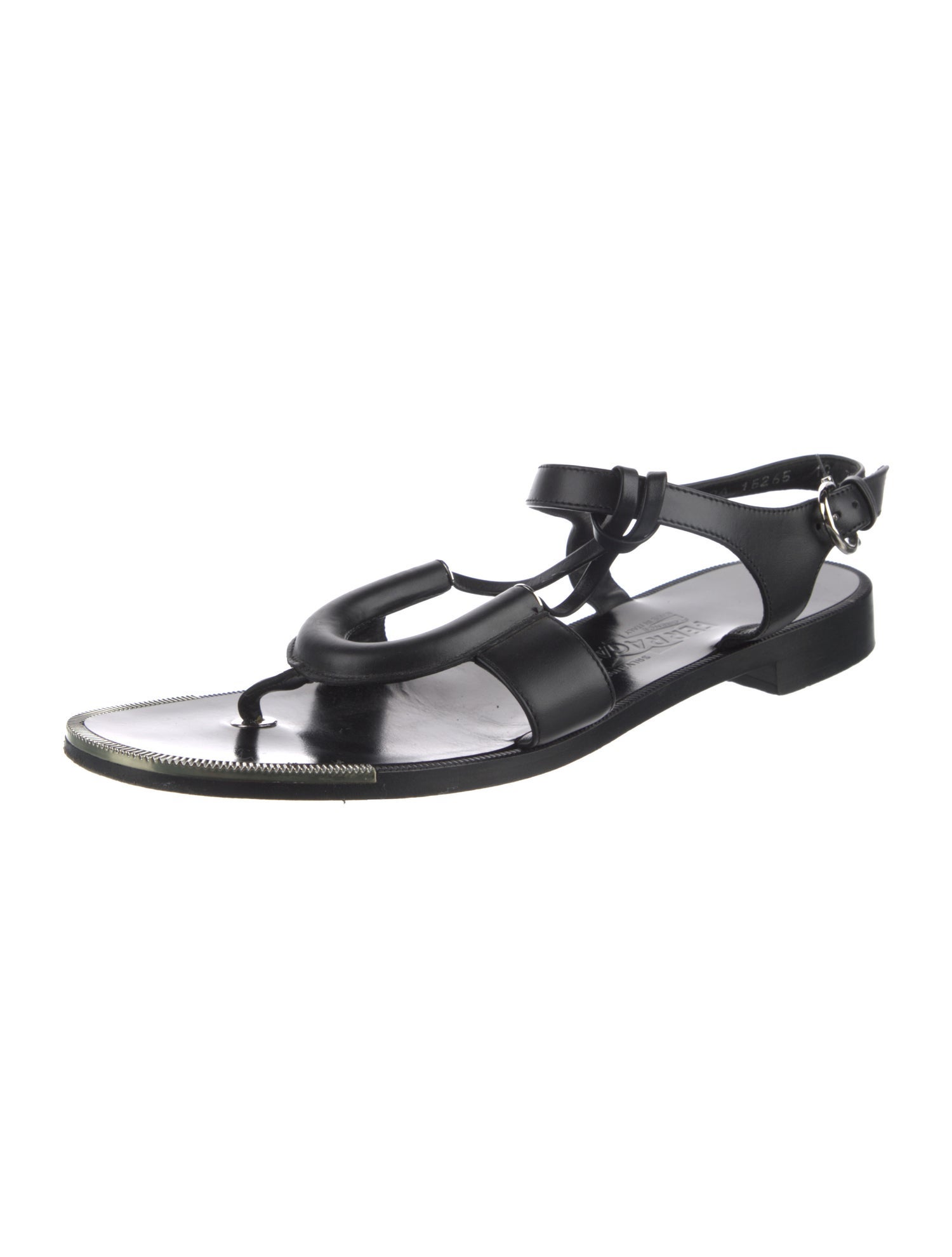 Salvatore Ferragamo Gancini Logo Leather Sandals