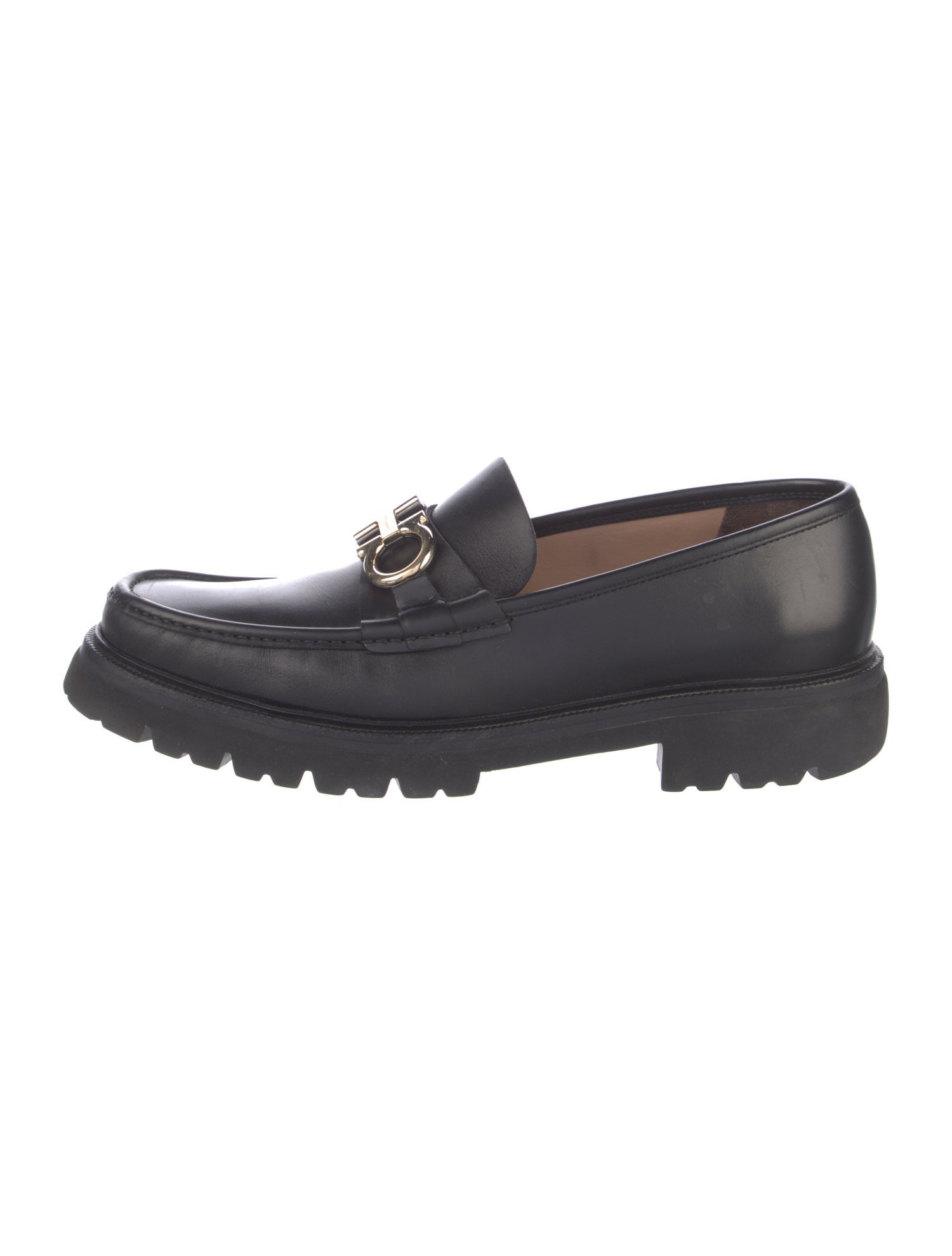 Salvatore Ferragamo Gancini Logo Leather Dress Loafers