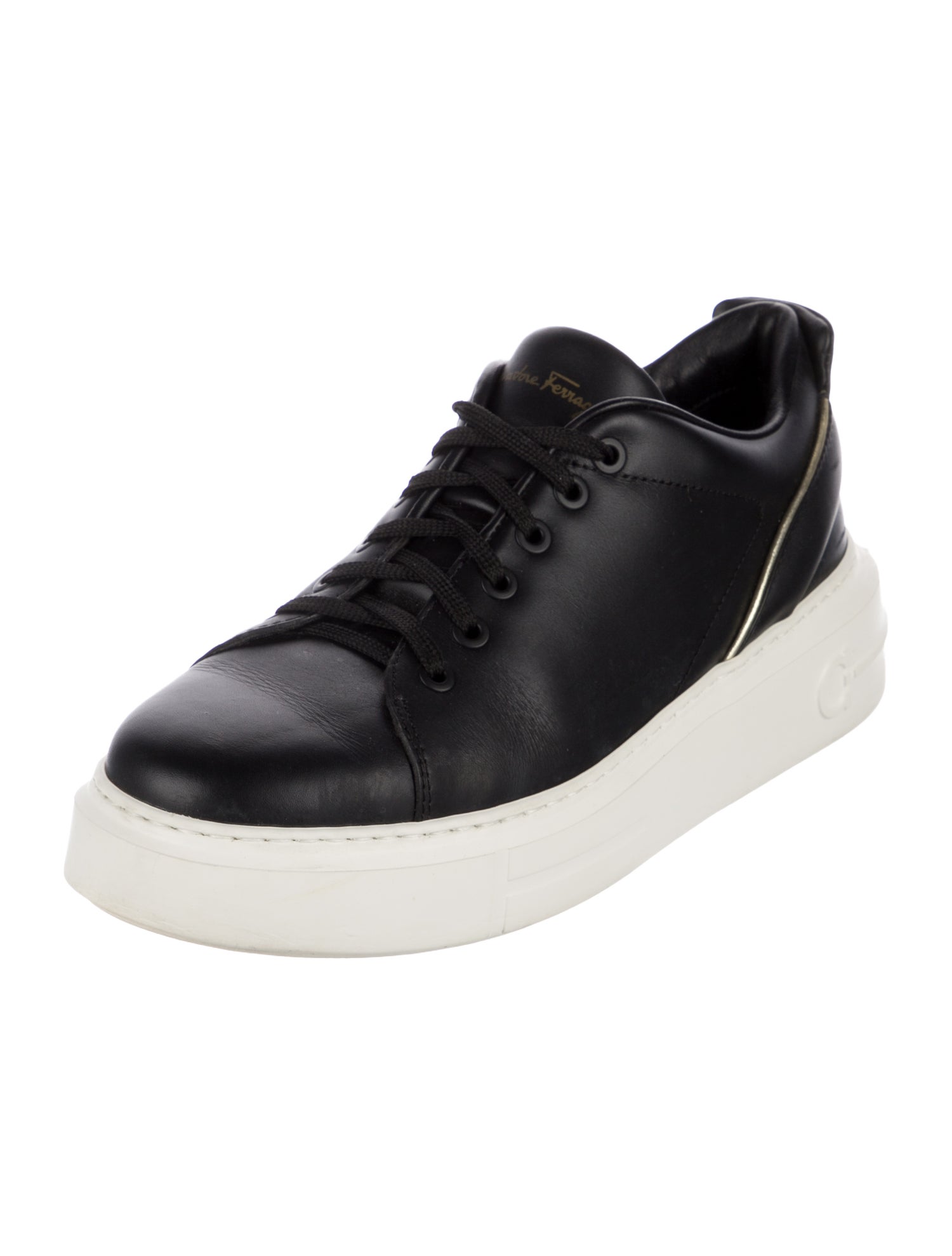 Salvatore Ferragamo Gancio Logo Leather Sneakers