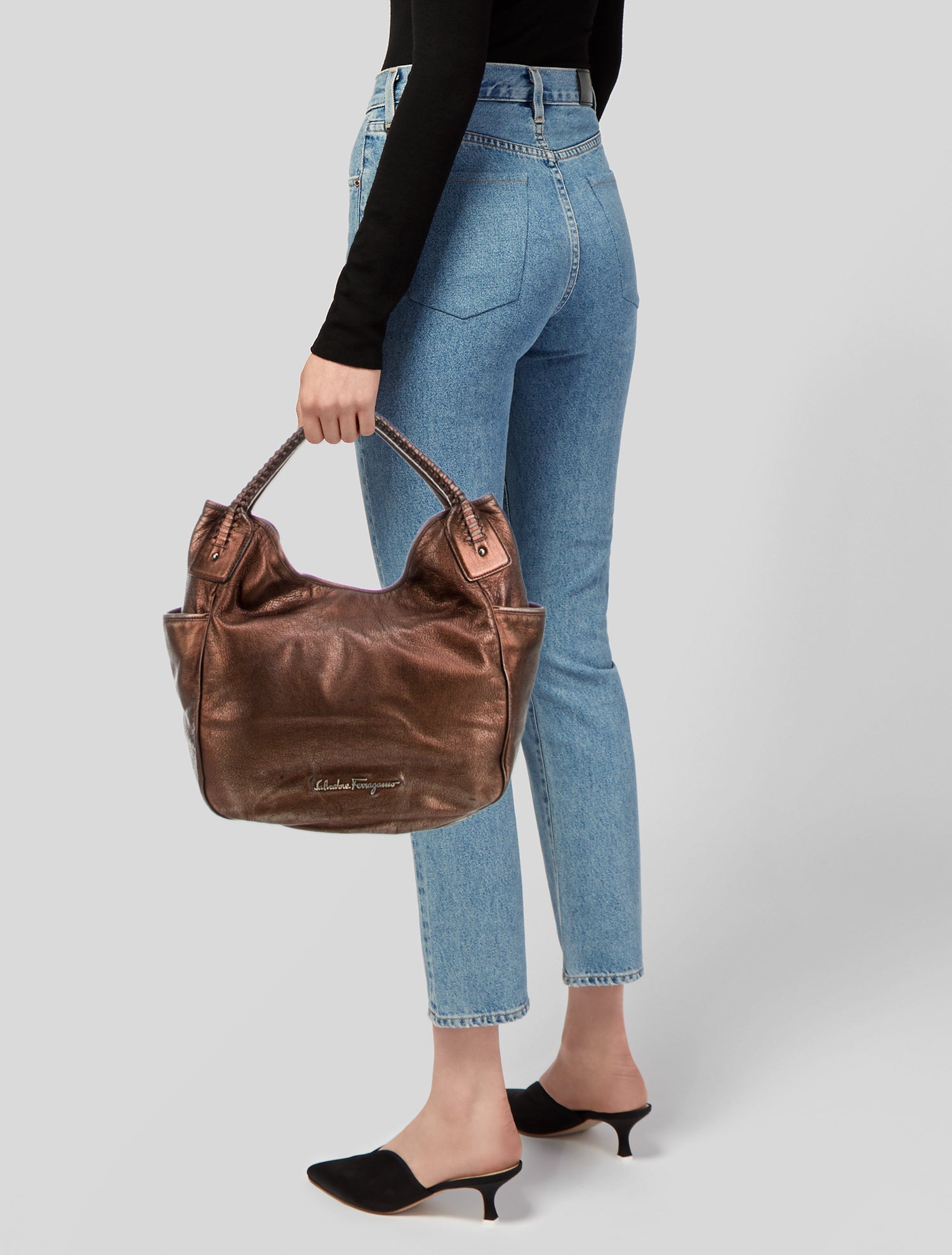 Salvatore Ferragamo Leather Top Handle Bag