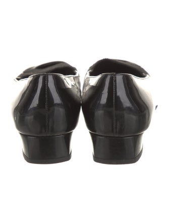 Salvatore Ferragamo Patent Leather Grosgrain Trim Flats