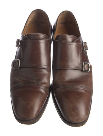 Salvatore Ferragamo Leather Monk Straps