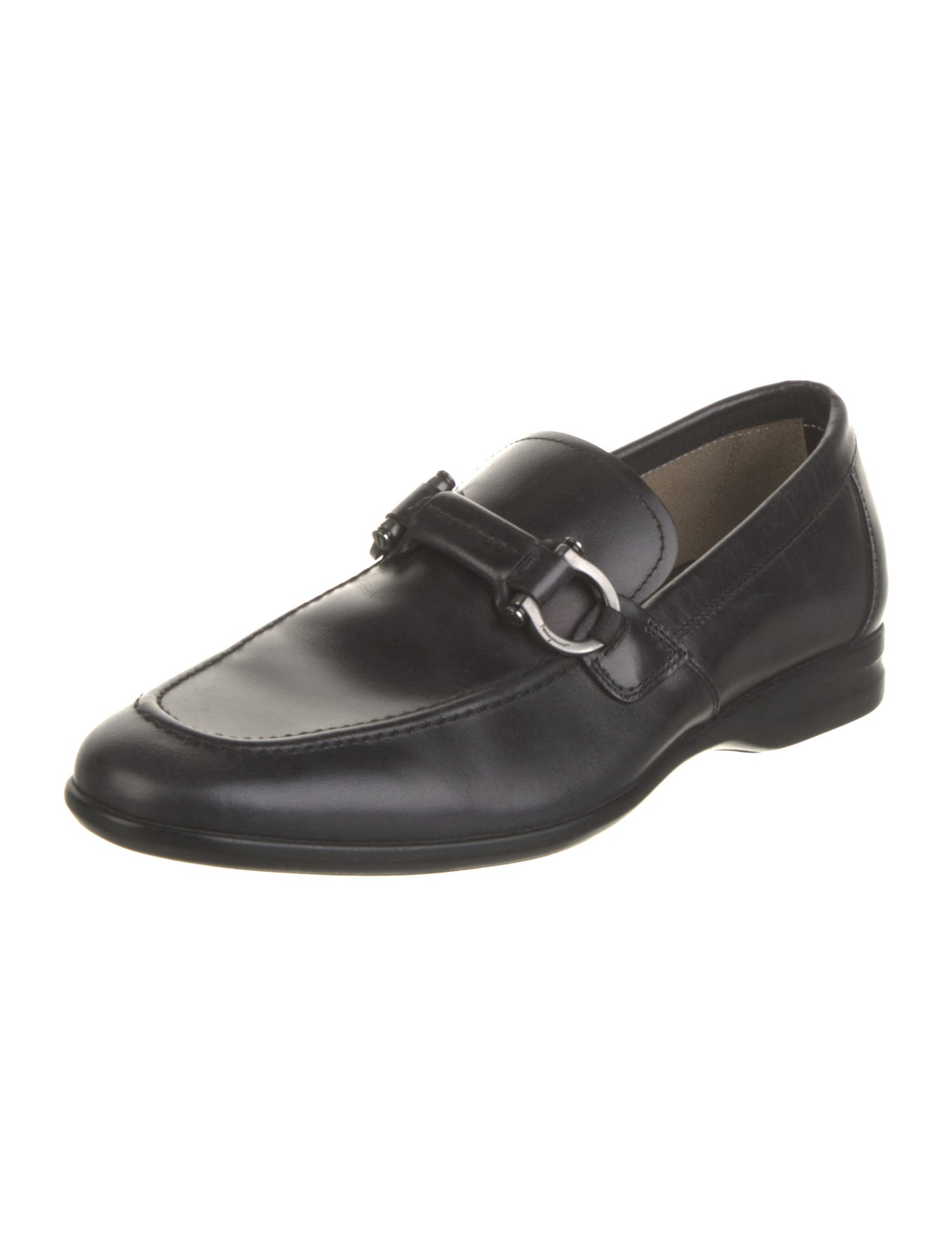 Salvatore Ferragamo Gancini Logo Leather Loafers