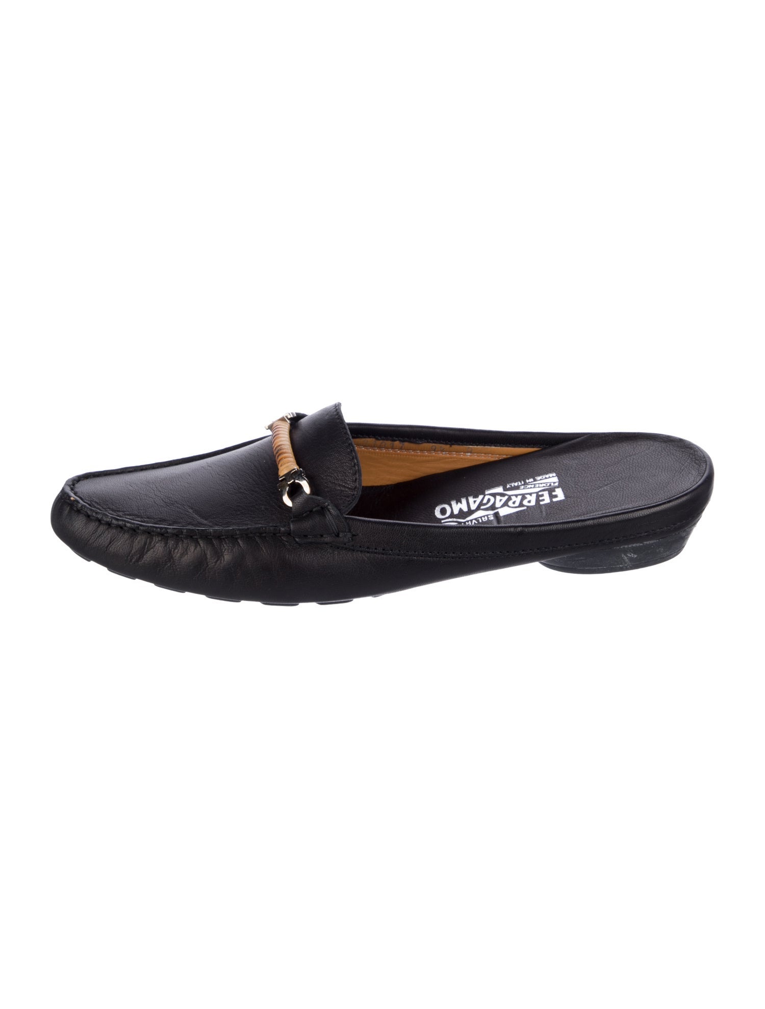 Salvatore Ferragamo Gancini Logo Leather Mules