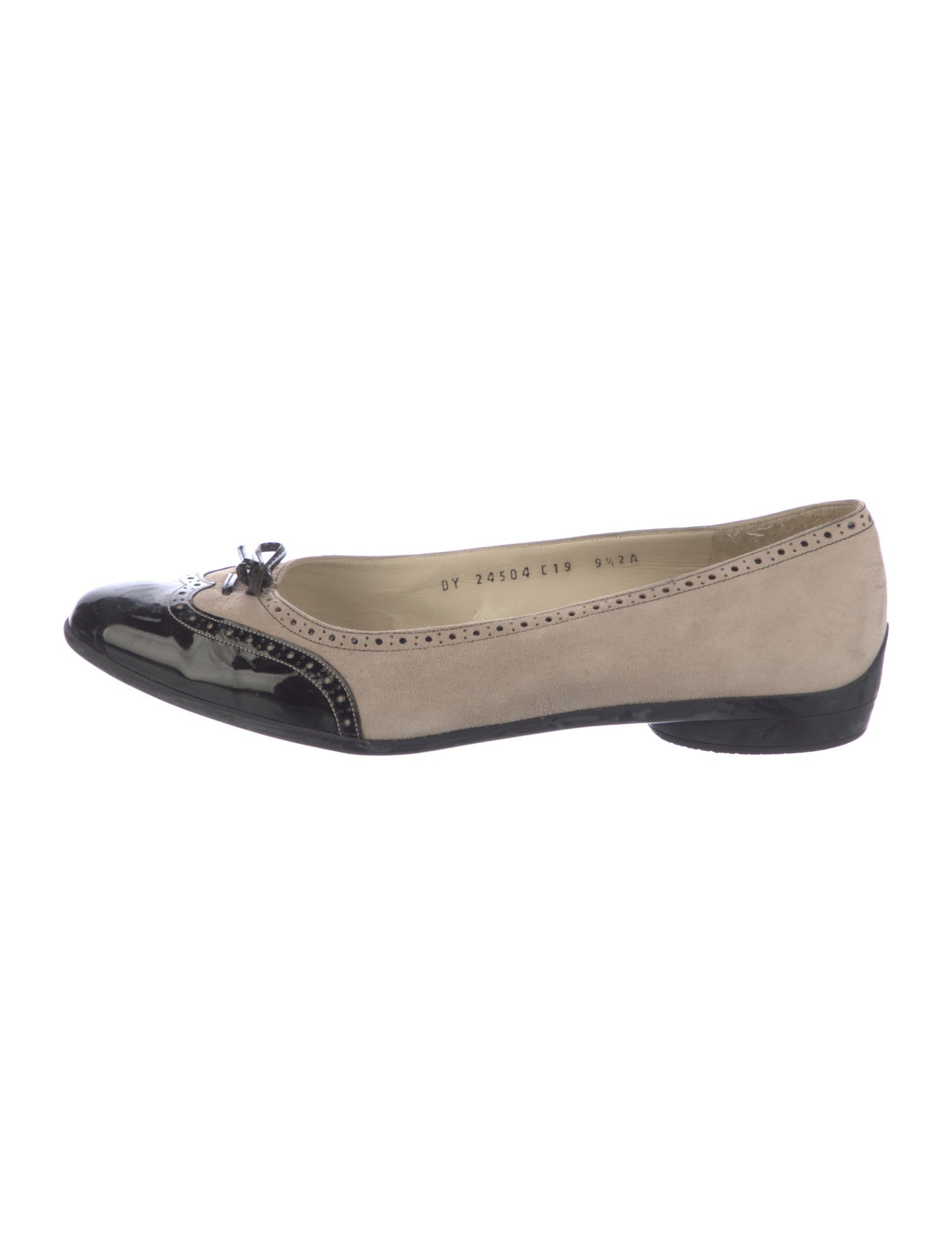 Salvatore Ferragamo Suede Bow Accents Ballet Flats