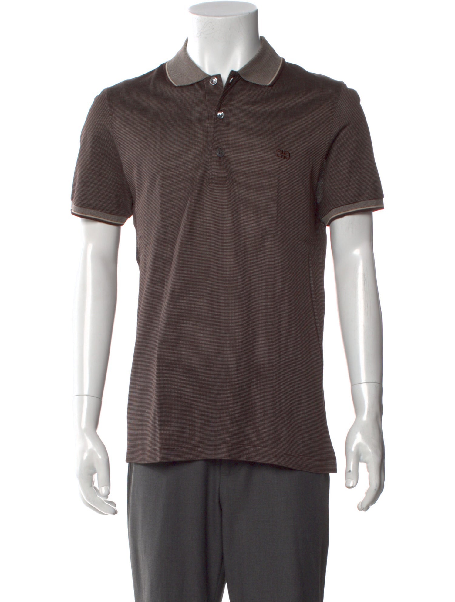 Salvatore Ferragamo Collar Short Sleeve Polo Shirt