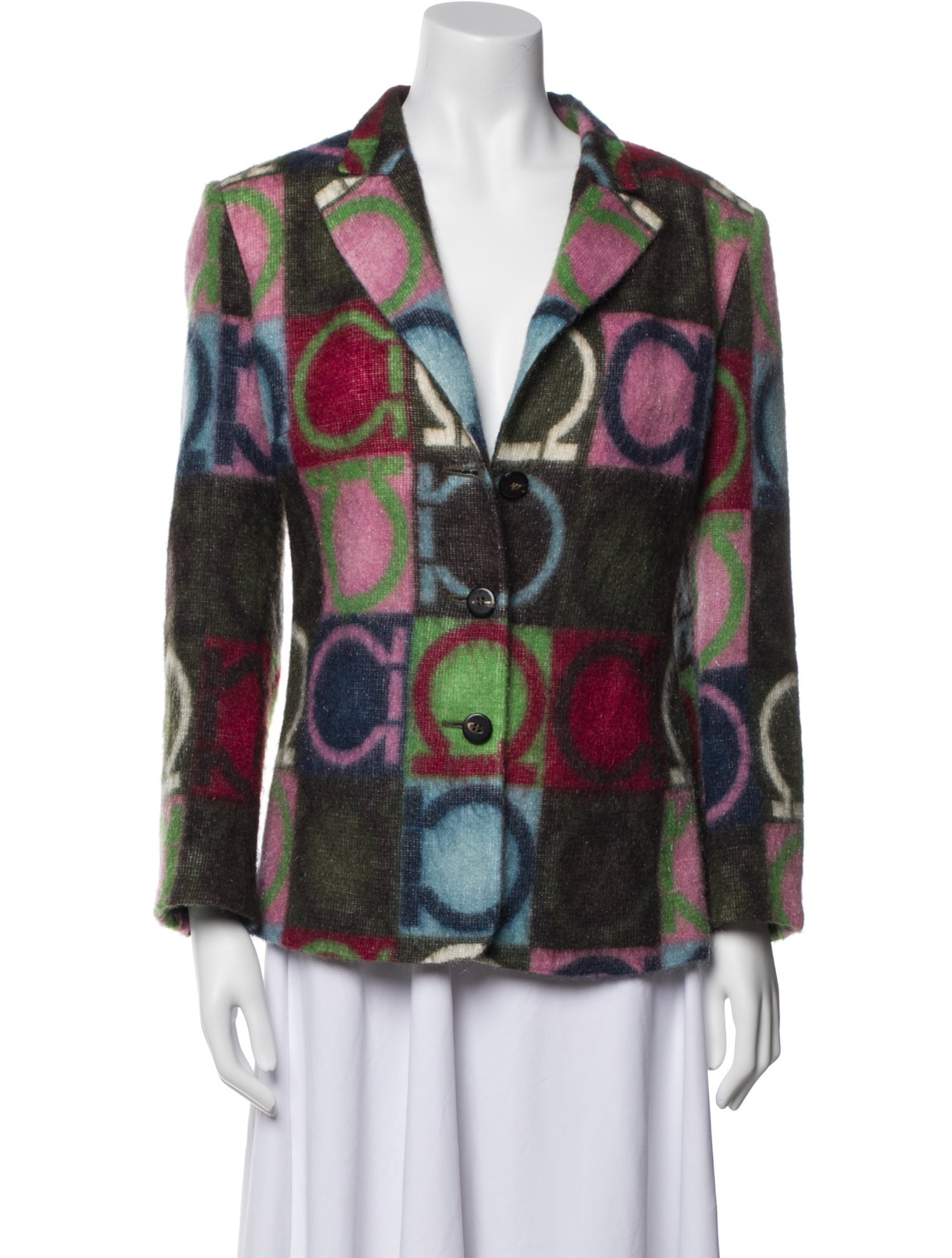 Salvatore Ferragamo Wool Printed Blazer