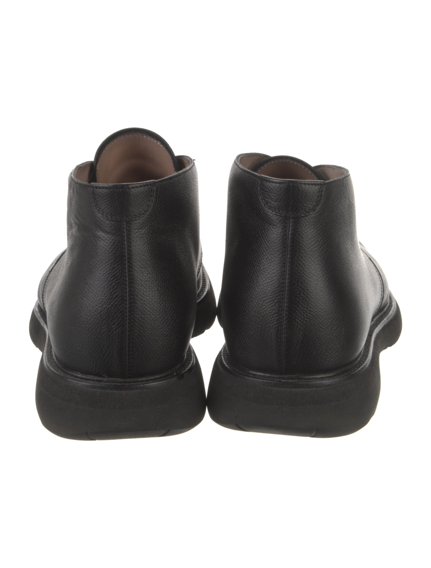 Salvatore Ferragamo Leather Lace-Up Boots - Black Boots, Shoes