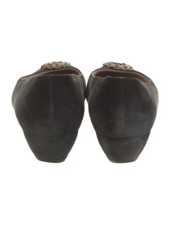 Salvatore Ferragamo Chain-Link Accent Suede Flats