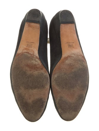 Salvatore Ferragamo Chain-Link Accent Suede Flats