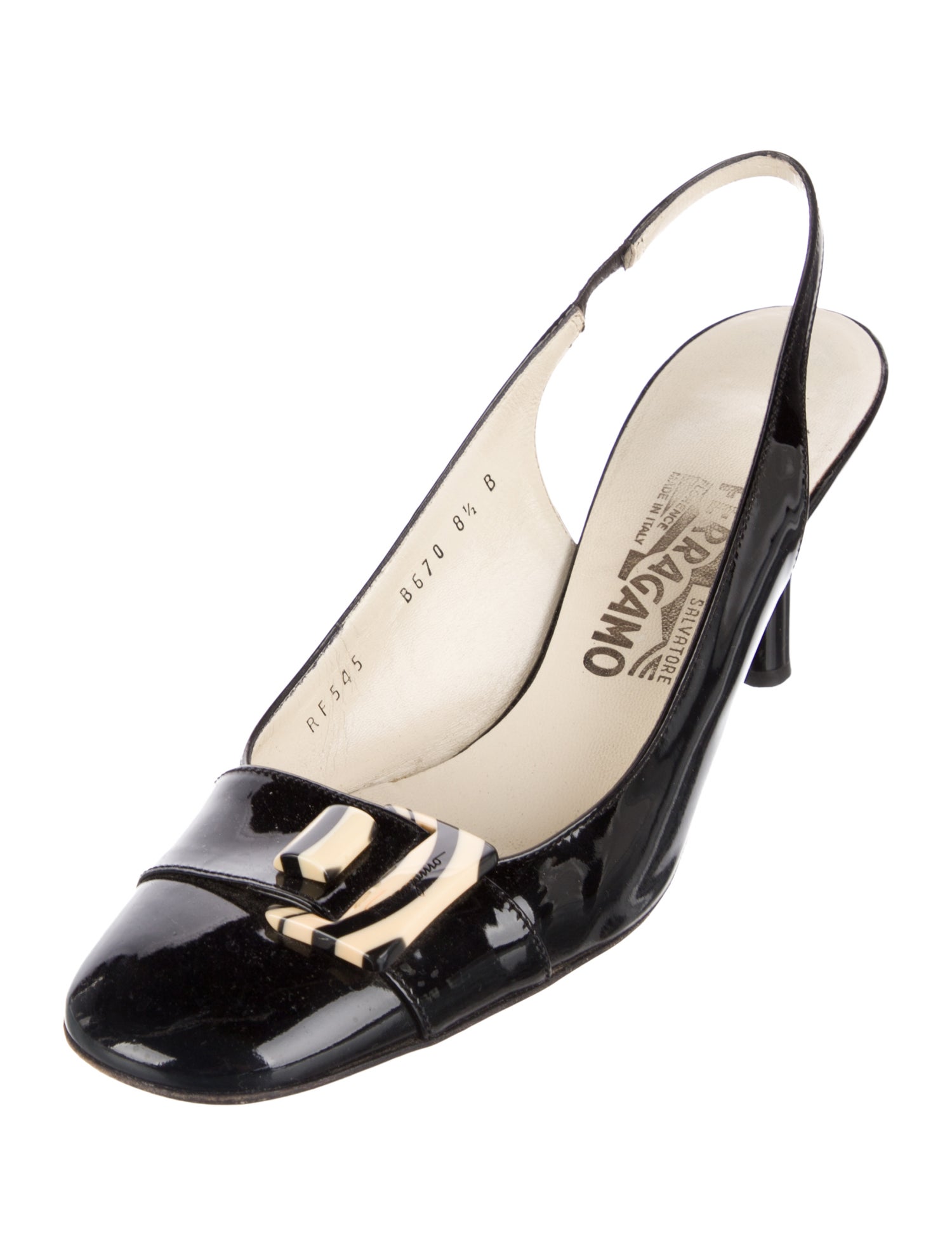 Salvatore Ferragamo Patent Leather Slingback Pumps