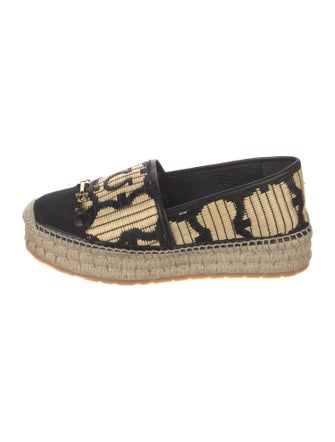 Salvatore Ferragamo Printed Leather Trim Embellishment Espadrilles